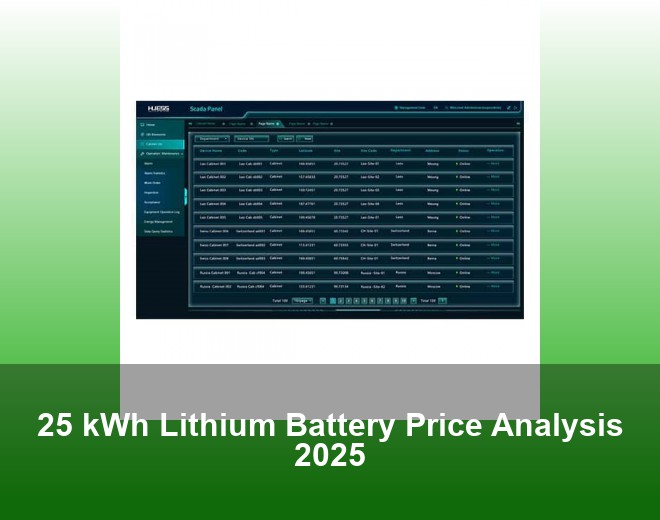 25 kWh Lithium Battery Price Analysis 2025